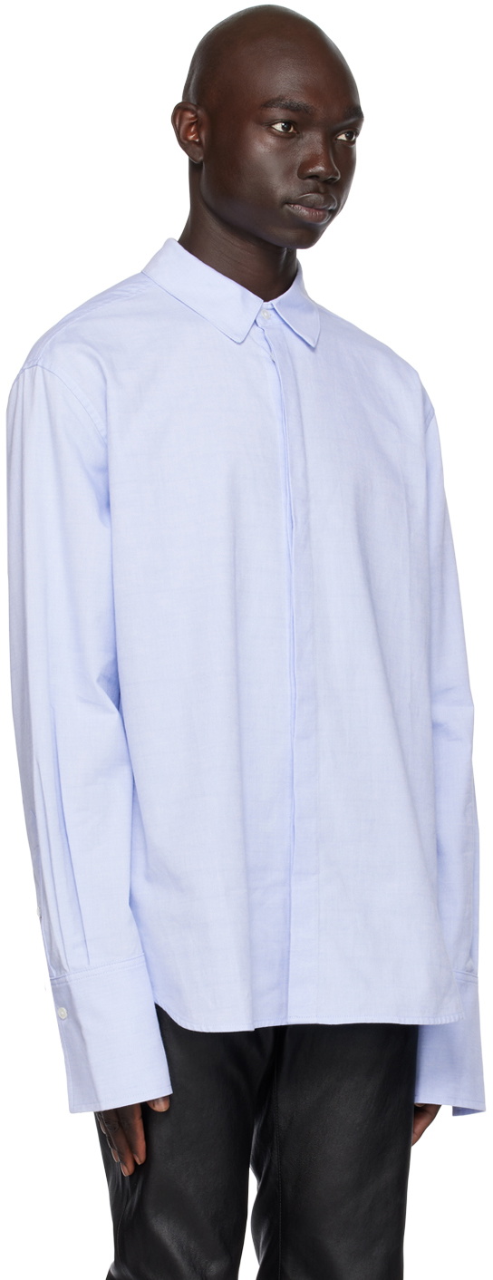 K.NGSLEY Blue Spliced Snider Shirt