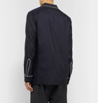 Valentino - Piped Silk-Twill Shirt - Blue