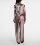 Asceno Rosa striped silk satin pajama pants