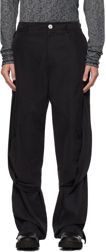 Photo: JiyongKim Black Draped Layered Trousers