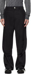 JiyongKim Black Draped Layered Trousers