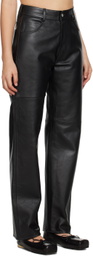 MM6 Maison Margiela Black Paneled Leather Pants