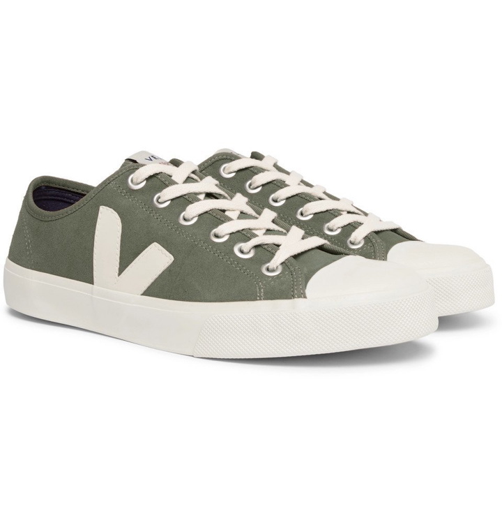 Photo: Veja - Wata Rubber-Trimmed Suede Sneakers - Men - Army green