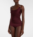 Versace Medusa ruched jersey bodysuit