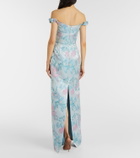 Markarian Yolanda floral off-shoulder brocade gown