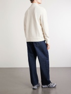 C.P. Company - Logo-Appliquéd Cotton Half-Zip Sweater - Neutrals