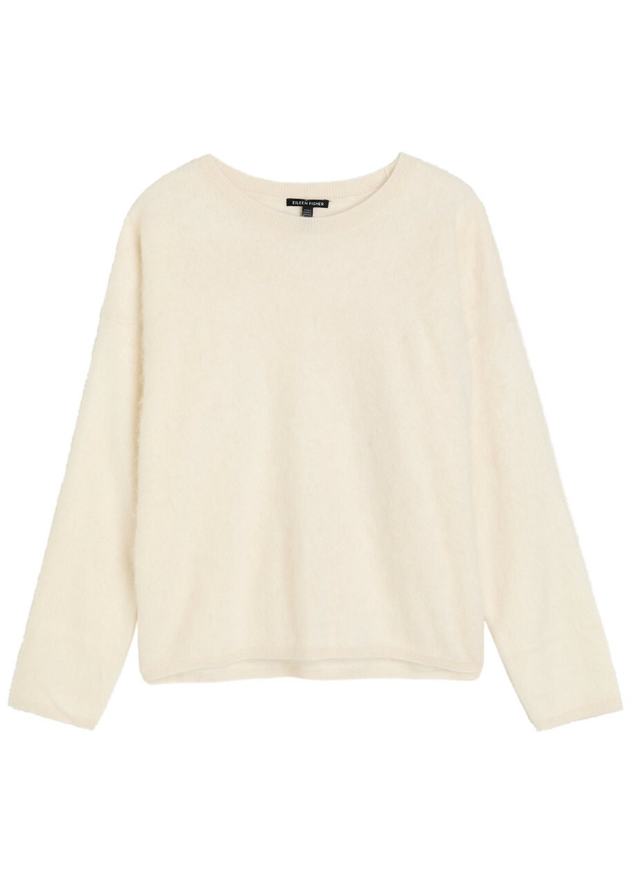 Eileen Fisher Brushed Cashmere Jumper Off White