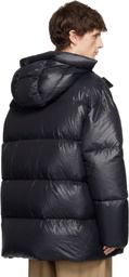 Jil Sander Black Hooded Down Jacket