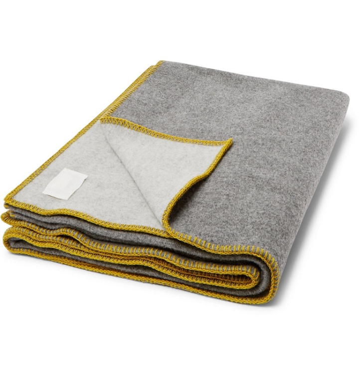 Photo: RD.LAB - Double-Faced Virgin Wool-Blend Blanket - Gray