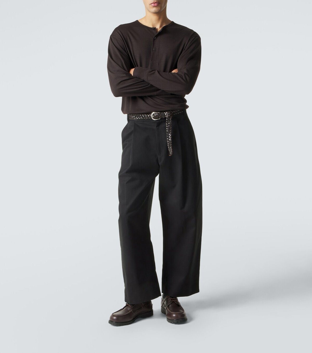 Studio Nicholson Sorte cotton wide-leg pants