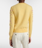 Oscar de la Renta Crystal Cluster virgin wool cardigan