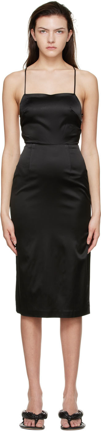 THIRD FORM Black Acetate Midi Dress
