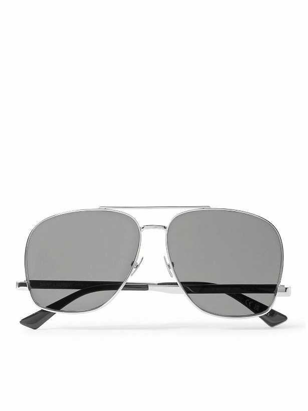 Photo: SAINT LAURENT - Aviator-Style Silver-Tone Sunglasses