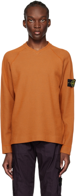 Photo: Stone Island Orange Raglan Sweater