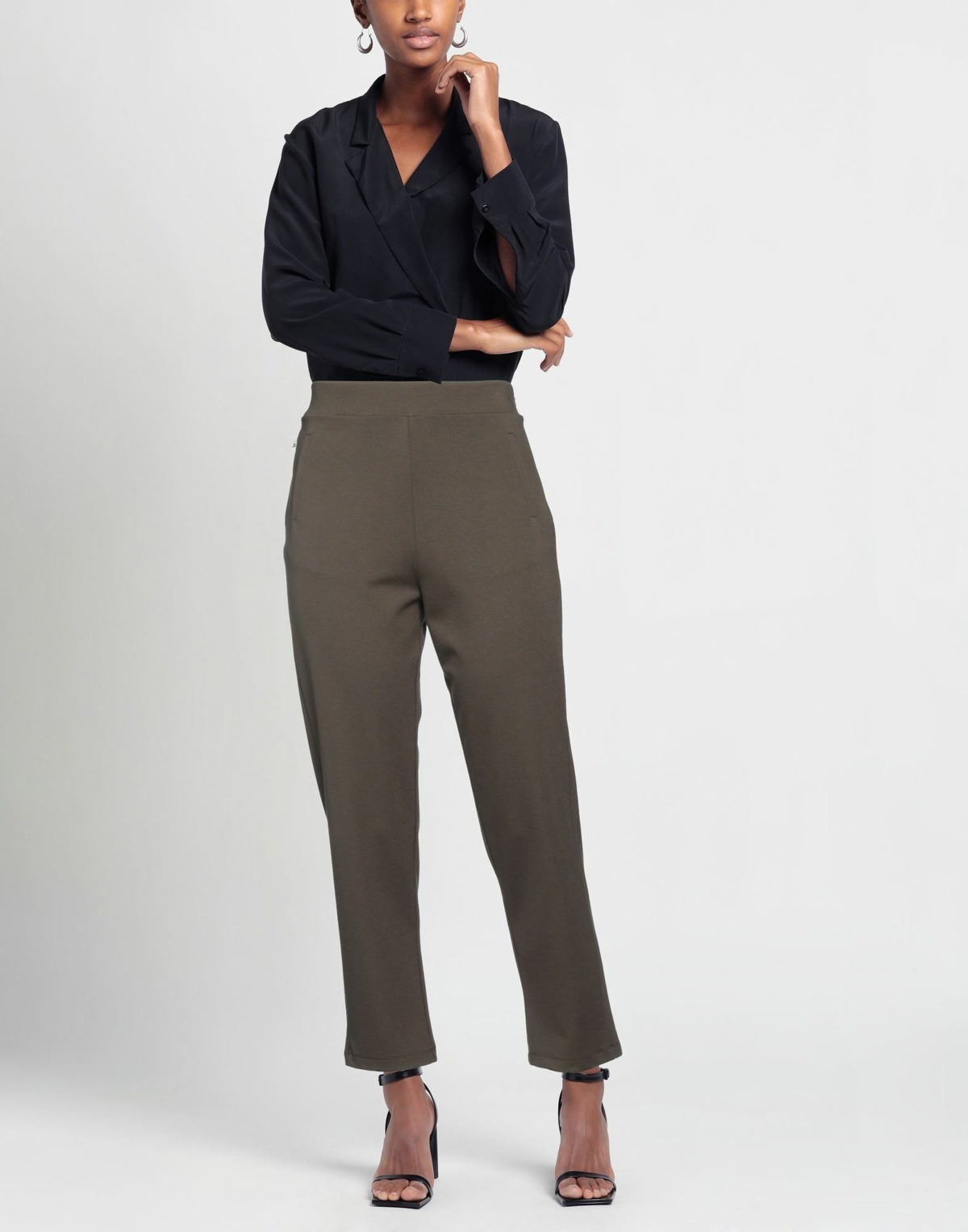 Jijil Womens Pants Military in Green