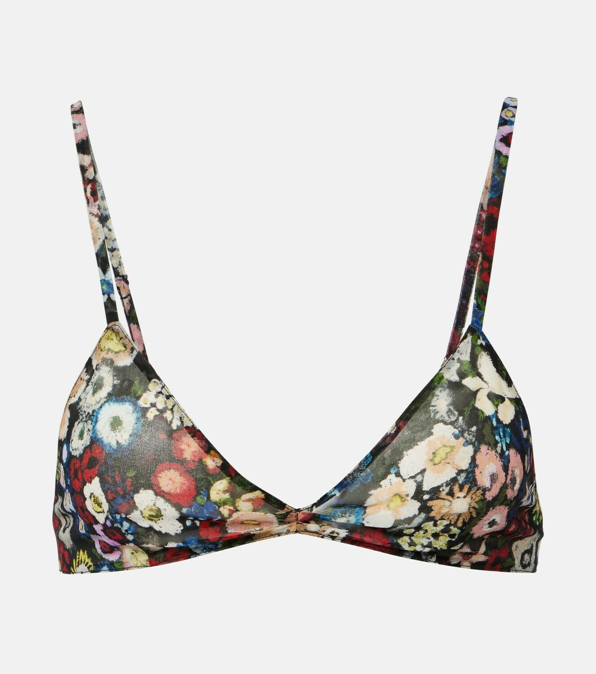 Khaite Talita floral silk bra top