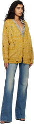 R13 Yellow Distressed Oversized Cardigan