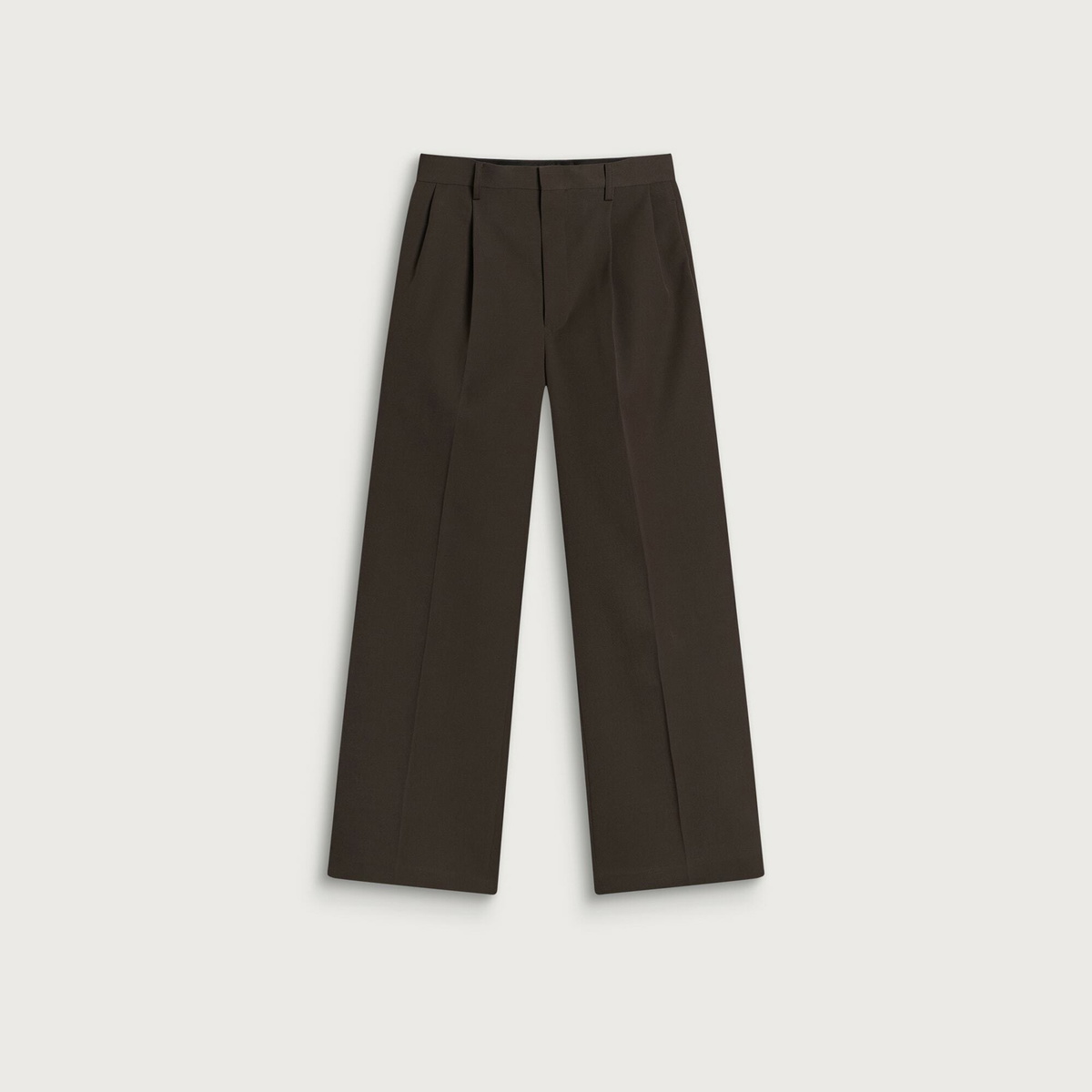 Auralee Women's Gabardine Two-Tuck Slacks in Dark Brown