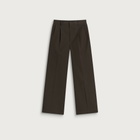 Auralee Women's Gabardine Two-Tuck Slacks in Dark Brown