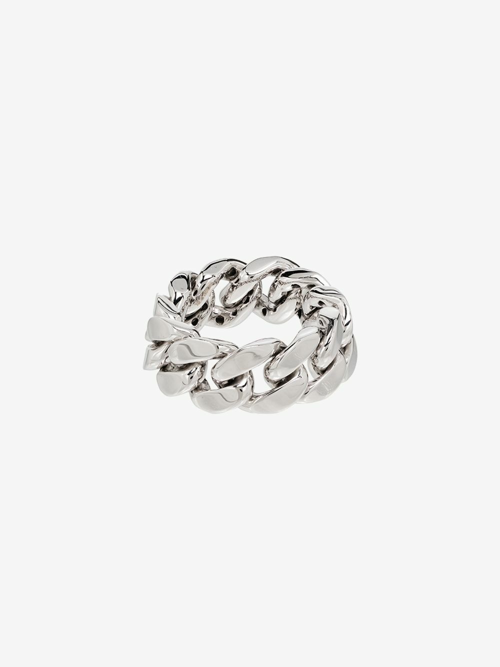SHAY 18K White Gold Pavé Diamond Link Ring