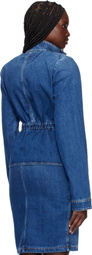 Nensi Dojaka Blue Hayley Peplum Bomber Denim Jacket
