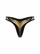 ROBERTO CAVALLI Ray Of Gold Printed Lycra Bikini Bottoms