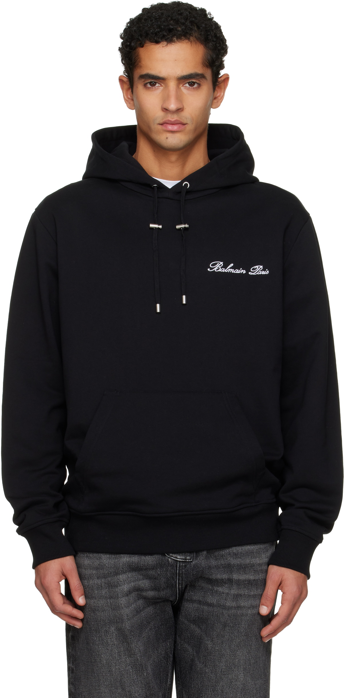 Balmain Black 'Balmain' Signature Hoodie