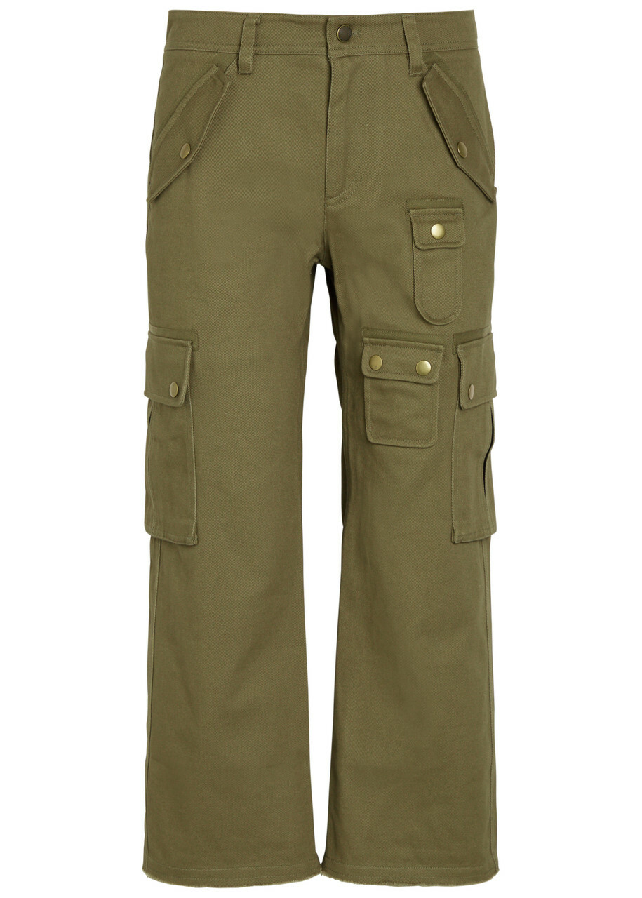 Isabel Marant Josine Twill Cropped Cargo Trousers Khaki