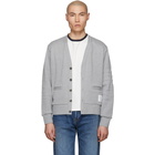 Thom Browne Grey Pique 4-Bar Cardigan