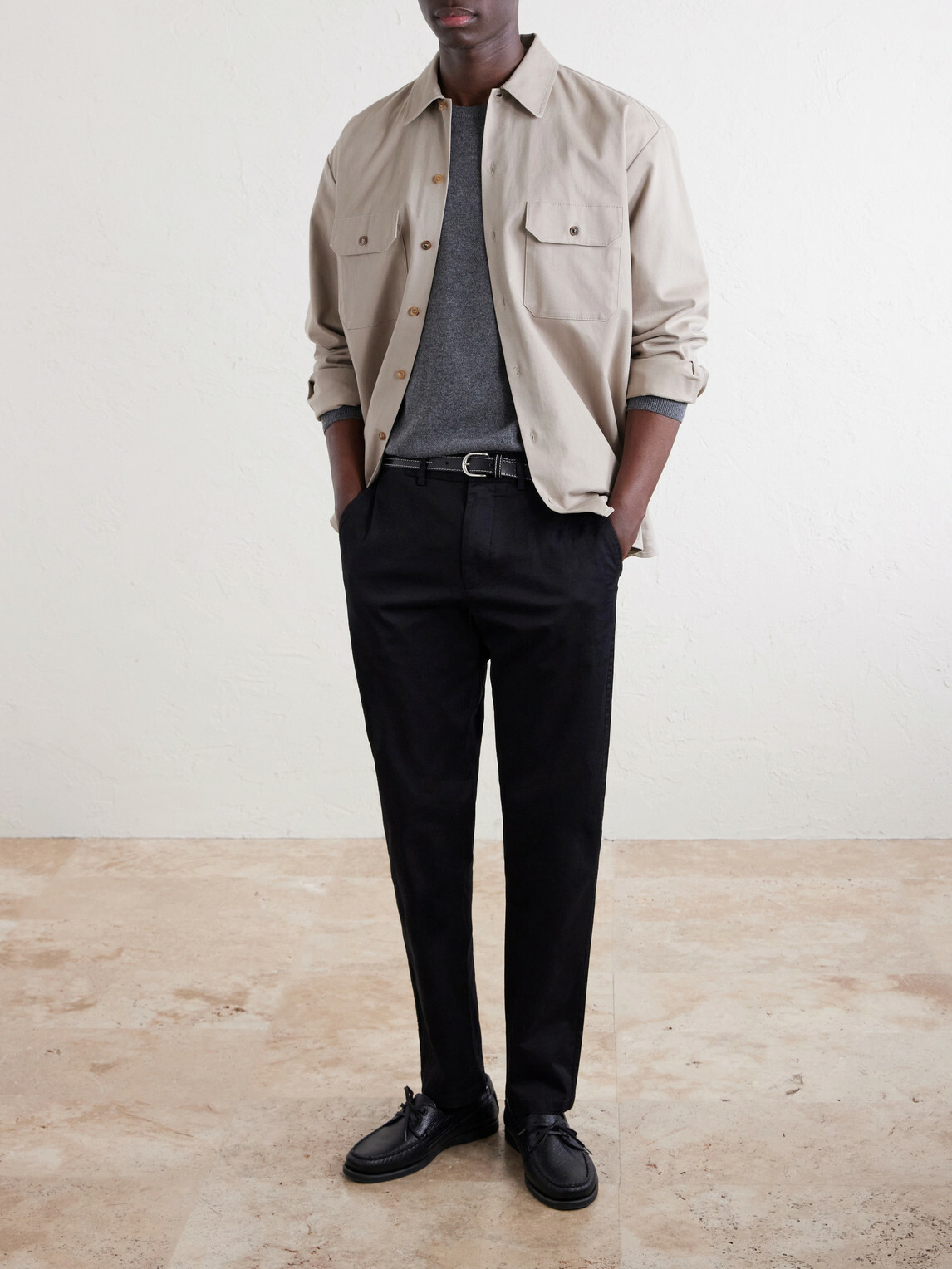 Onia - Straight-Leg Cotton-Blend Trousers - Black