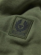 Belstaff - Logo-Appliqued Shell-Trimmed Cotton-Jersey Hoodie - Green