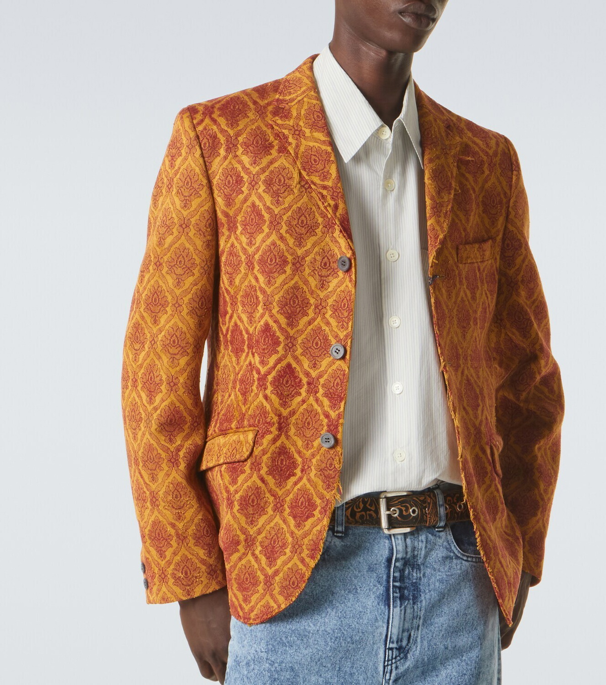 Junya Watanabe Floral single-breasted jacquard blazer