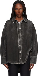 The Attico Black Diana Denim Shirt