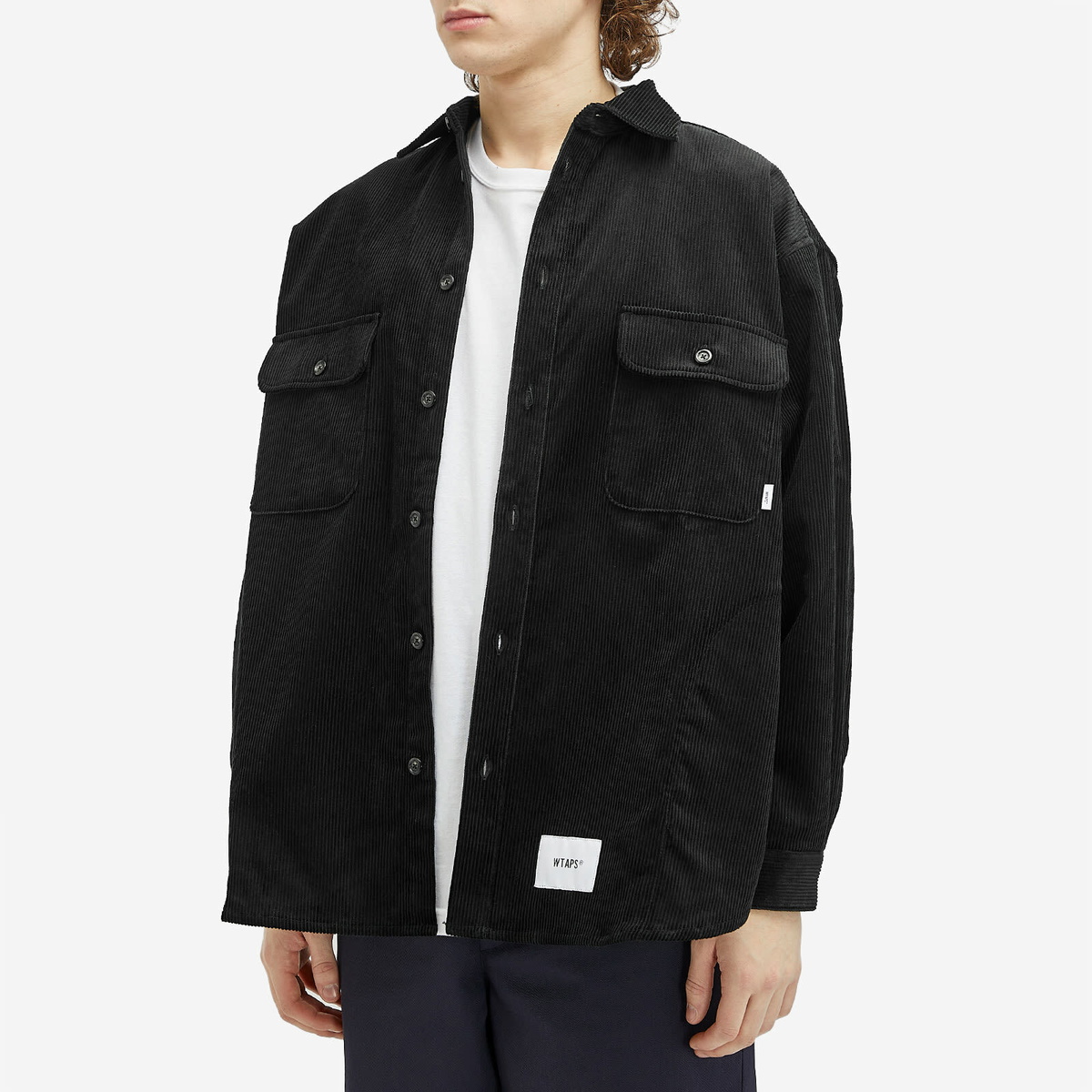 WTAPS Men's 14 Corduroy Overshirt in Black WTAPS