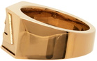 Versace Gold Logo Debossed Ring