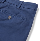 CANALI - Stretch-Cotton Twill Shorts - Blue