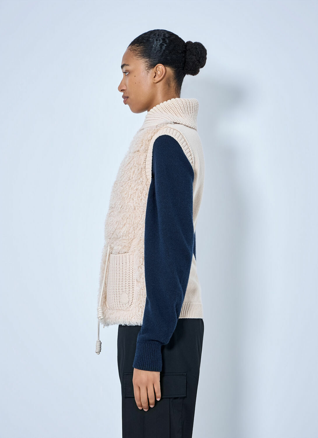 Moncler Sherpa-Lined Knitted Vest