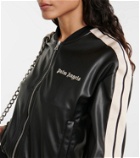 Palm Angels - Faux leather bomber track jacket