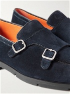 Santoni - Suede Monk-Strap Shoes - Blue
