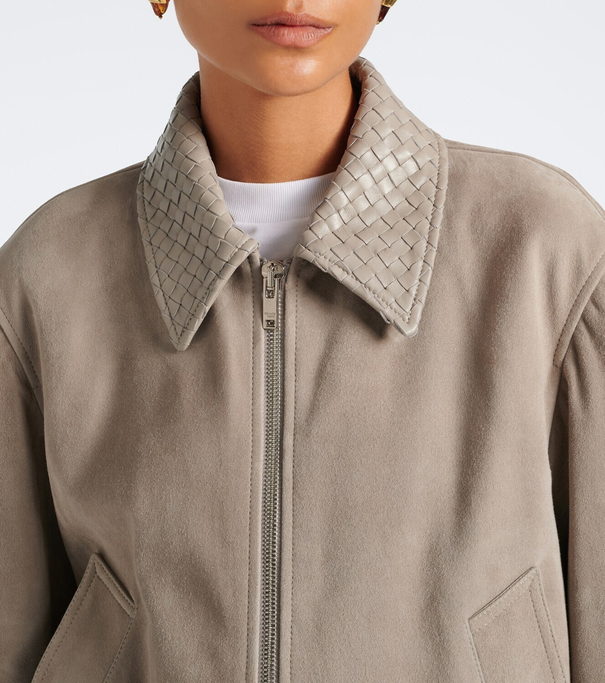 Bottega Veneta Intrecciato suede blouson jacket