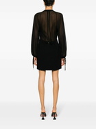 FRAME Black Crepe De Chine Mini Dress