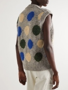 Acne Studios - Slim-Fit Polka-Dot Intarsia Wool Sweater Vest - Gray