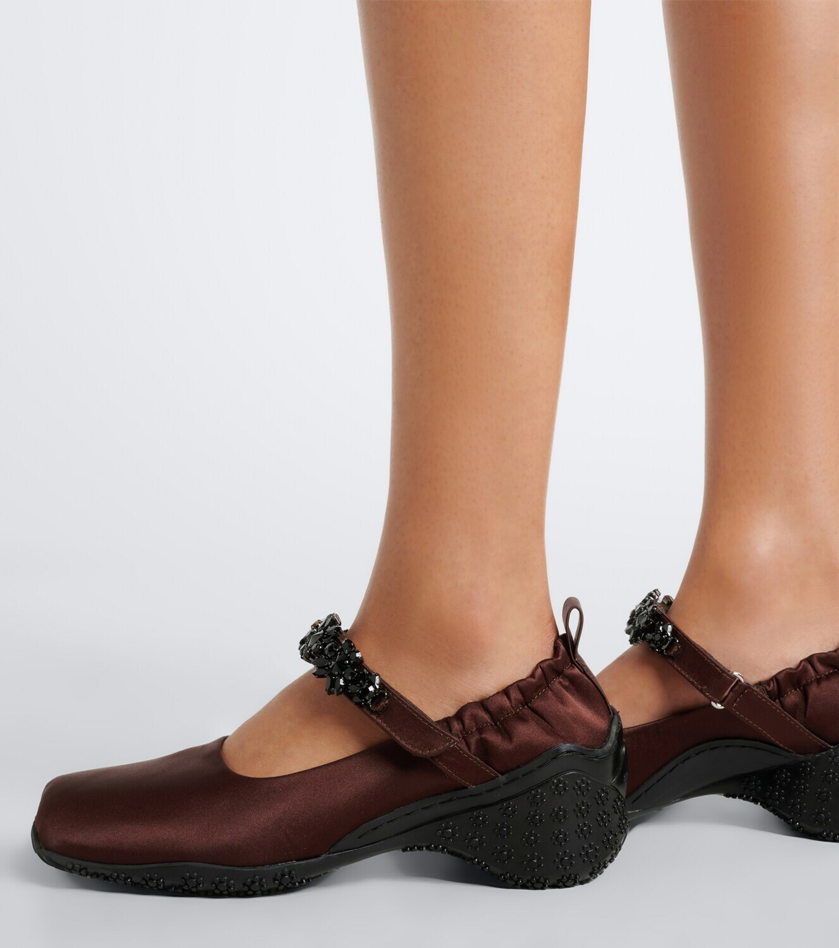 Simone Rocha Turbo embellished satin Mary Jane flats