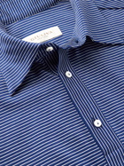 Giuliva Heritage - Enzo Striped Cotton-Jersey Polo Shirt - Blue