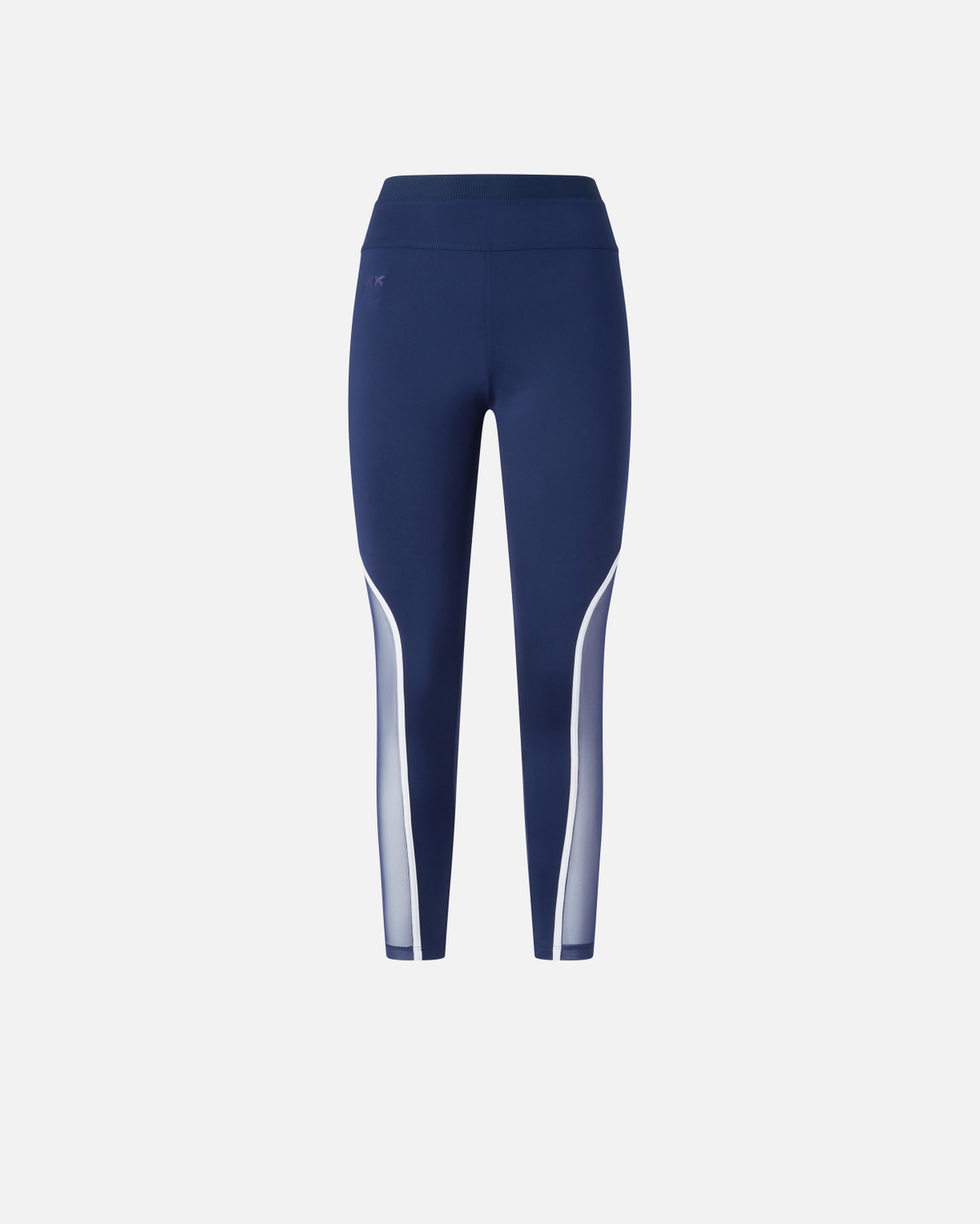 Pinko Leggings With Sheer Inserts Blue/White