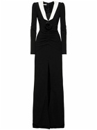 ALESSANDRA RICH Cady Evening Dress with Rose