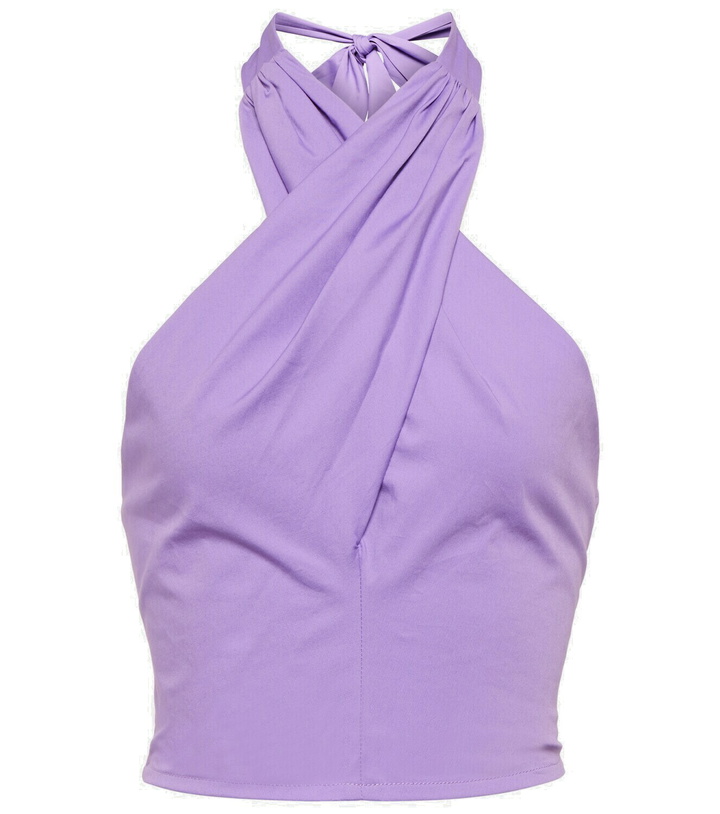 Photo: Staud - Kai cropped halter-neck cotton top