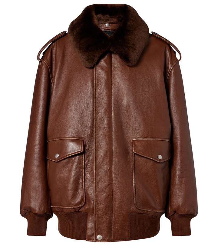 Photo: Prada Shearling-trimmed leather jacket