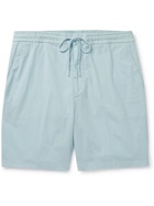 HUGO BOSS - Kenso Wide-Leg Stretch-Cotton Poplin Drawstring Shorts - Blue