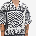 Versace Men's Geometric Print Vacation Shirt in Black/White